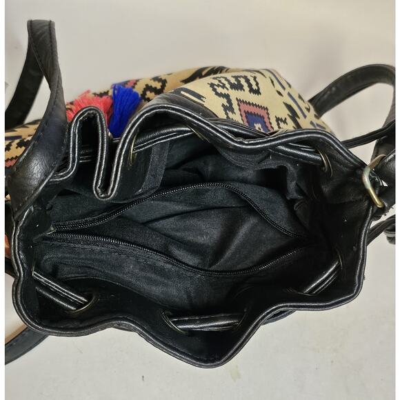 Lily Queen Southwestern Boho Draw String Bag Across Body Shoulder - Picture 8 of 10